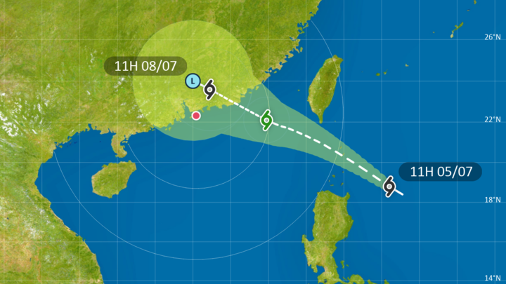 Sebuah Depresi Tropis Akan Memasuki 800Km Wilayah Hong Kong Sekitar Siang Atau Malam Hari Ini 5 Juli 2021. Kemungkinan Angin Topan Sinyal 1 Malam Ini Atau Esok Pagi