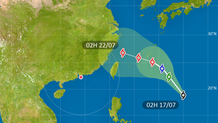 Badai Tropis Di Samudera Pasifik Utara Diperkirakan Akan Menguat Malam Ini Dan Menuju Taiwan. Terdapat Kemungkinan Mengarah Ke Wilayah Hong Kong