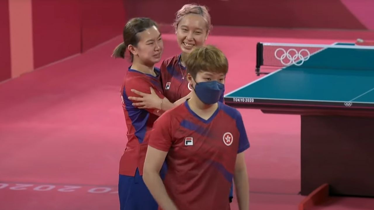 Tim Tenis Meja Putri Hong Kong Mendapatkan Medali Perunggu Pada Pertandingan Tenis Meja Tim Putri Di Olimpiade Tokyo 2020