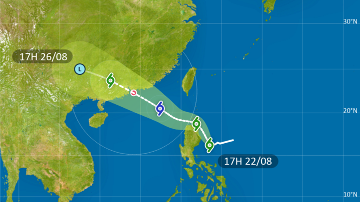Badai Tropis MA-ON Sedang Mendekati Wilayah Hong Kong. Kemungkinan Sinyal Peringatan Topan Tropis No.1 Malam Hari 23 Agustus 2022