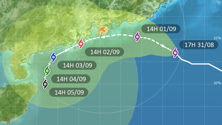 Sinyal Topan Tropis No.3 Di Hong Kong (31 Agustus 2023 Pukul 15.40) Dan Sinyal Topan Tropis No.8 Besok Antara Pukul 02.00-05.00