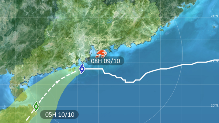 Sinyal Topan Tropis Di Hong Kong Akan Turun Menjadi NO. 3 Hari Ini 9 Oktober 2023 Pukul 11.40. Sinyal Peringatan Hujan Badai Hitam Dikeluarkan Pukul 04.00