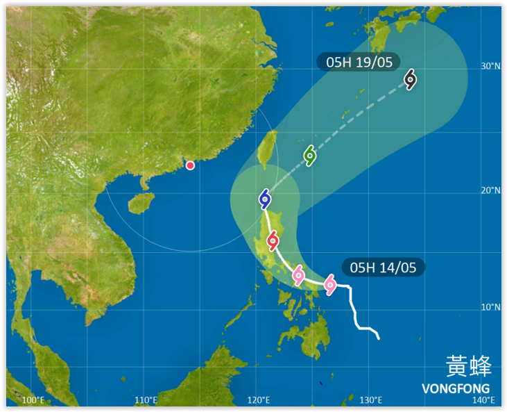 Typhoon Vongfong Kemungkinan Menjauh Dari Hong Kong Sewaktu Memasuki Jarak Lingkaran 800 KM